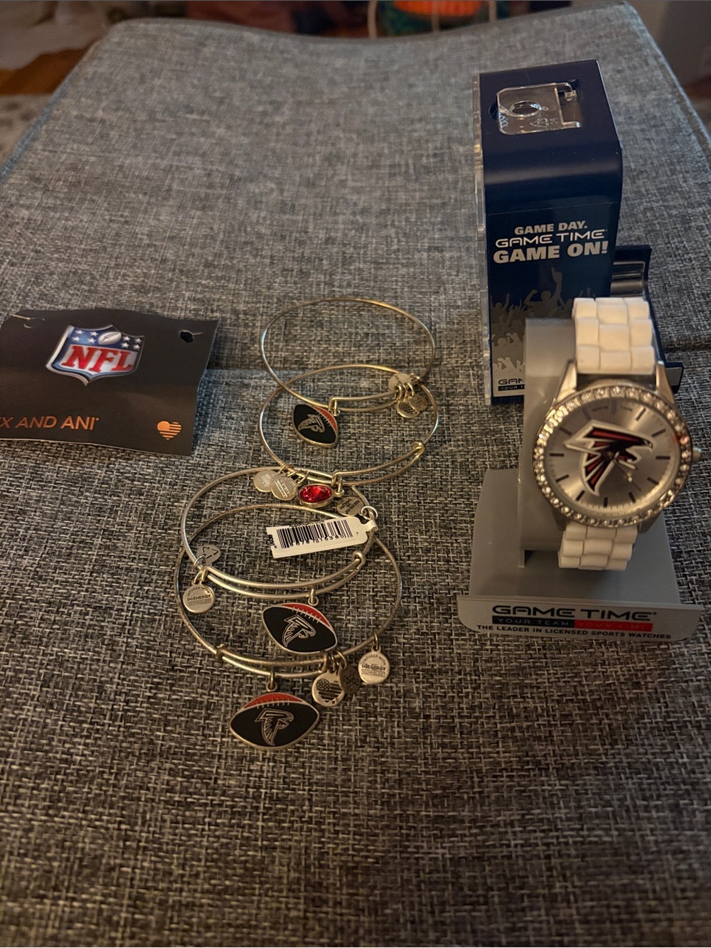 Game Time Atlanta Falcons Watch and 4 Alex and Ani Charm Bracelets